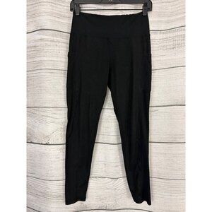 Black High-Waisted Leggings With Side Pockets Size M